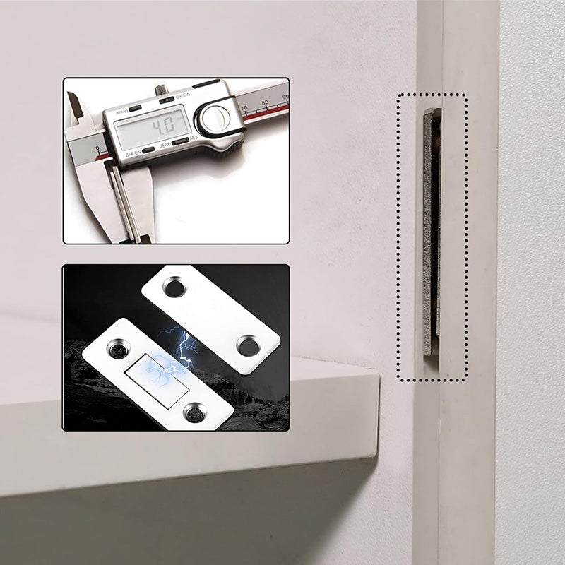 Ultra-thin cabinet magnetic catch side profile