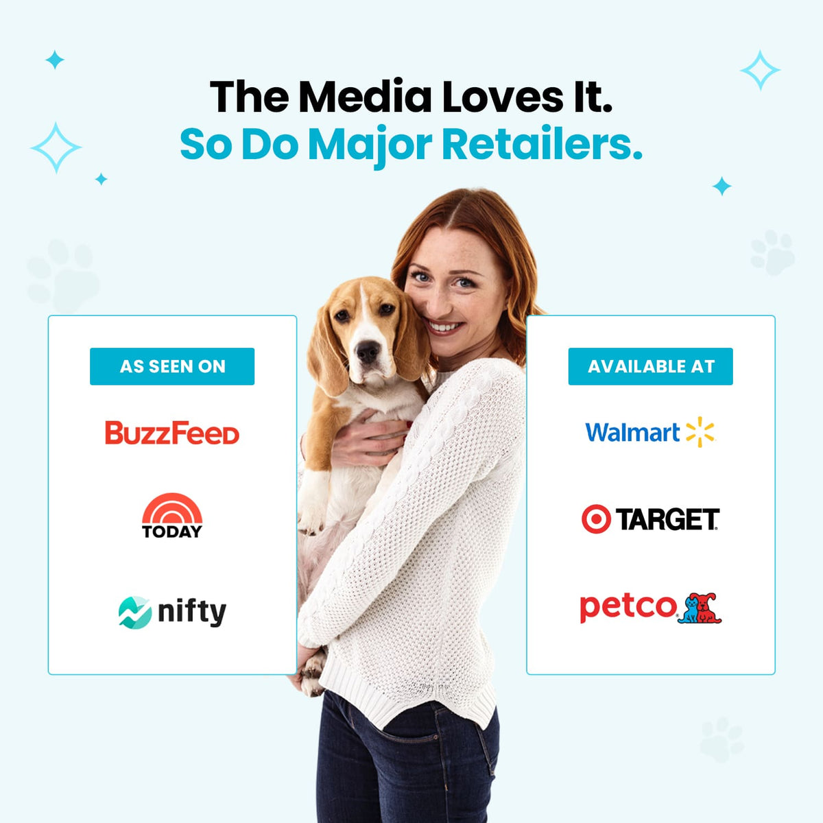 Media and retailer social proof graphic