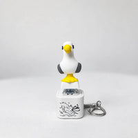Seagull keychain with keyring on a white background