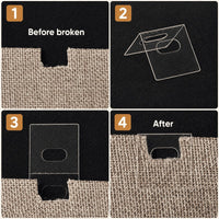 Fold-over repair steps for a torn blind slot