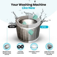 Before and after washer drum cleaning