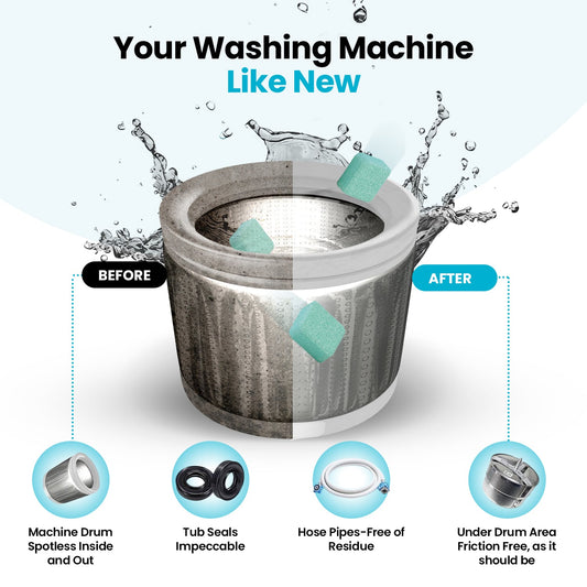 Before and after washer drum cleaning