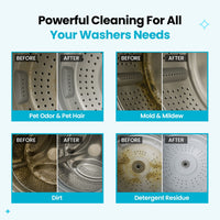 Washer buildup before and after examples