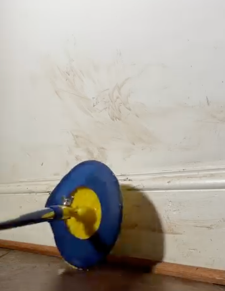 Wall before cleaning