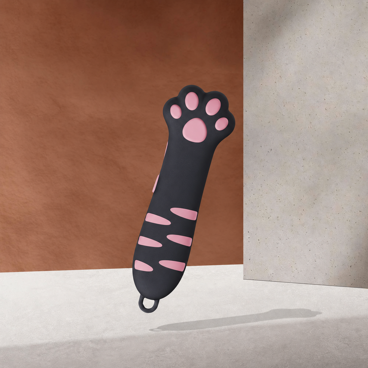 Cat Paw Retractable Box Cutter — Black & Pink product view 1