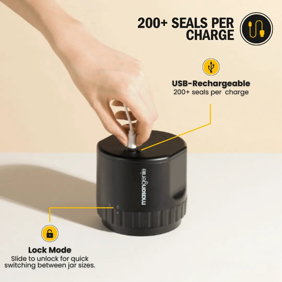 Cordless Mason Jar Vacuum Sealer rechargeable battery detail