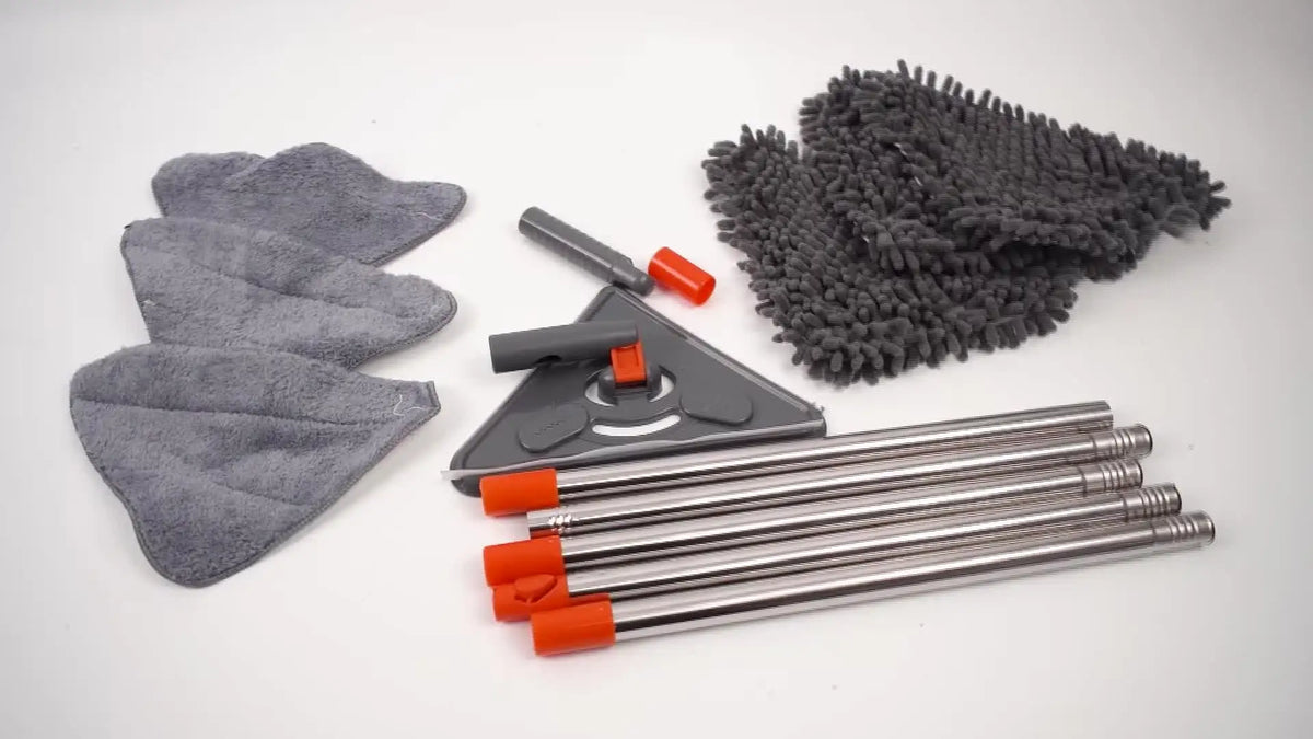 Cleaning kit components laid out