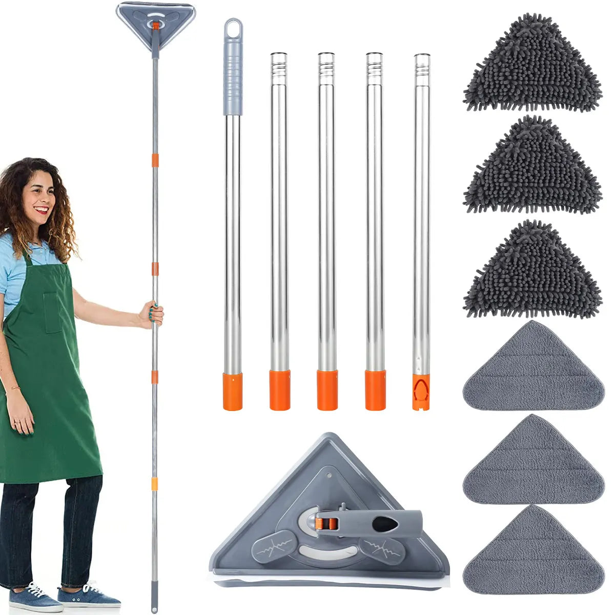 Extendable cleaning wand with reusable pads
