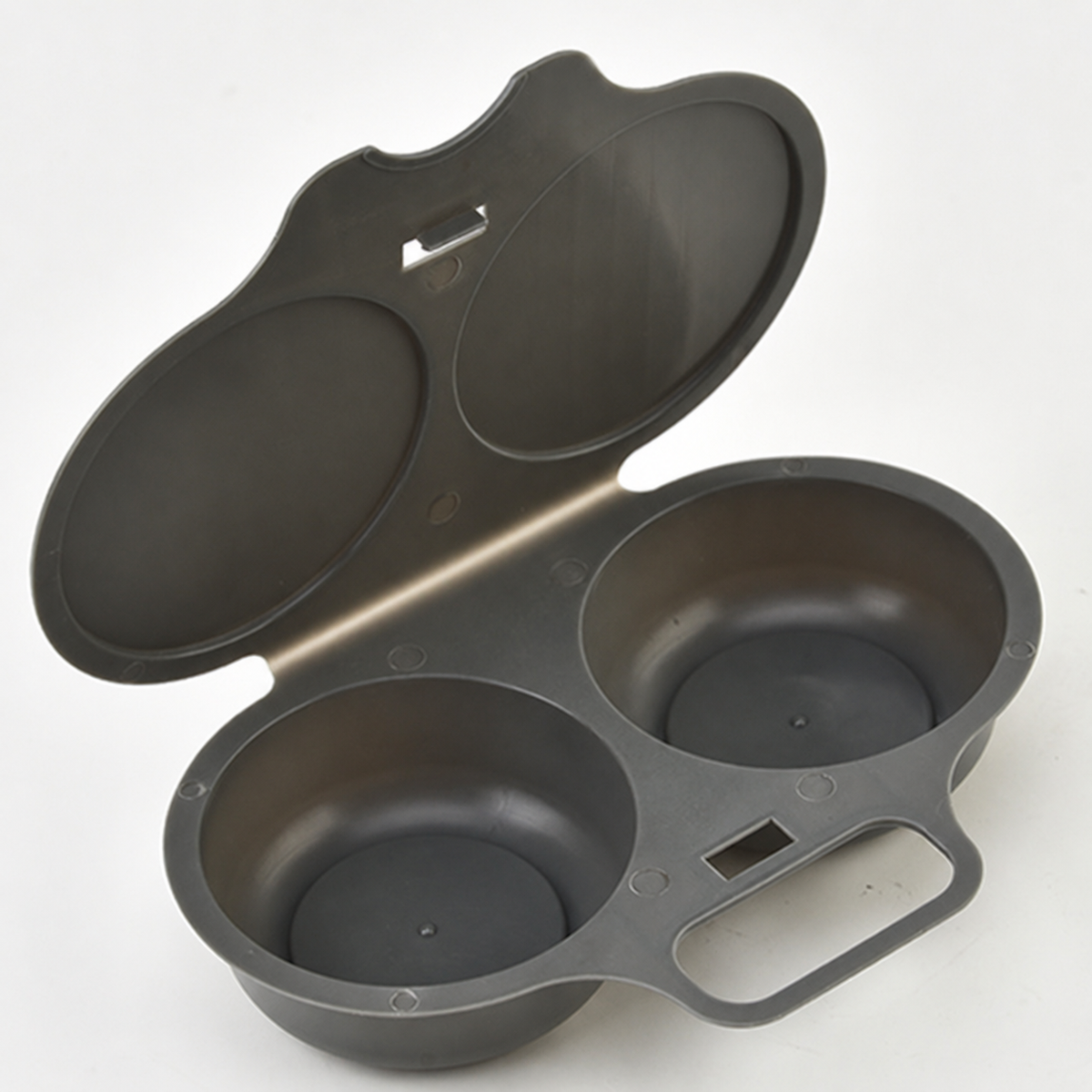 Dual-Cavity Microwave Egg Steamer — Gray