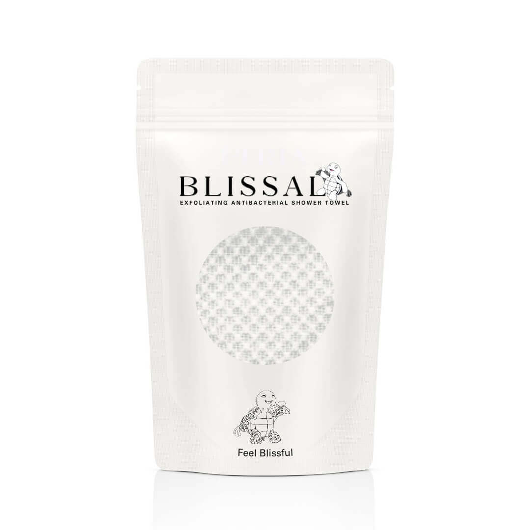White exfoliating back towel product photo