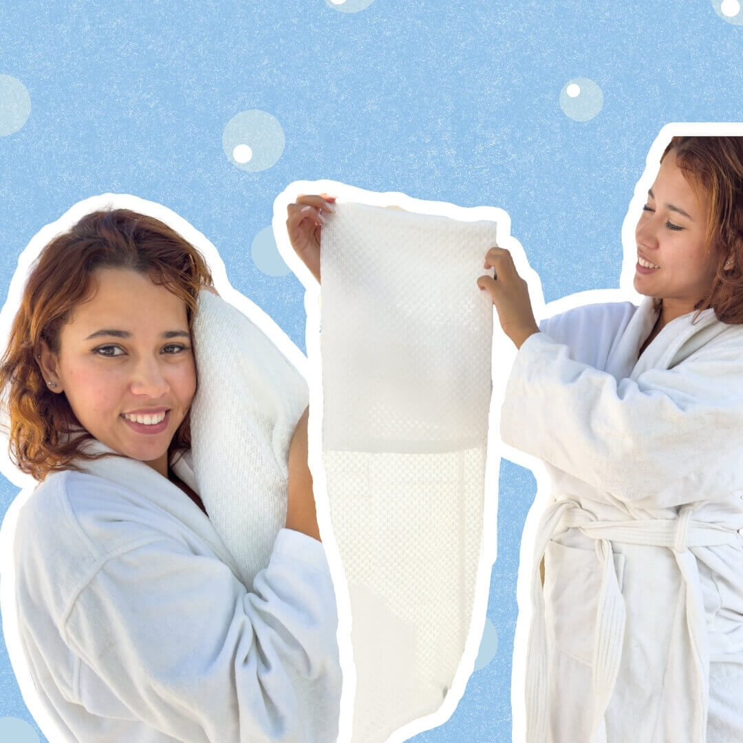 White exfoliating back towel alternate product photo