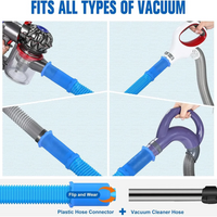 Dryer vent hose shown with multiple vacuum styles