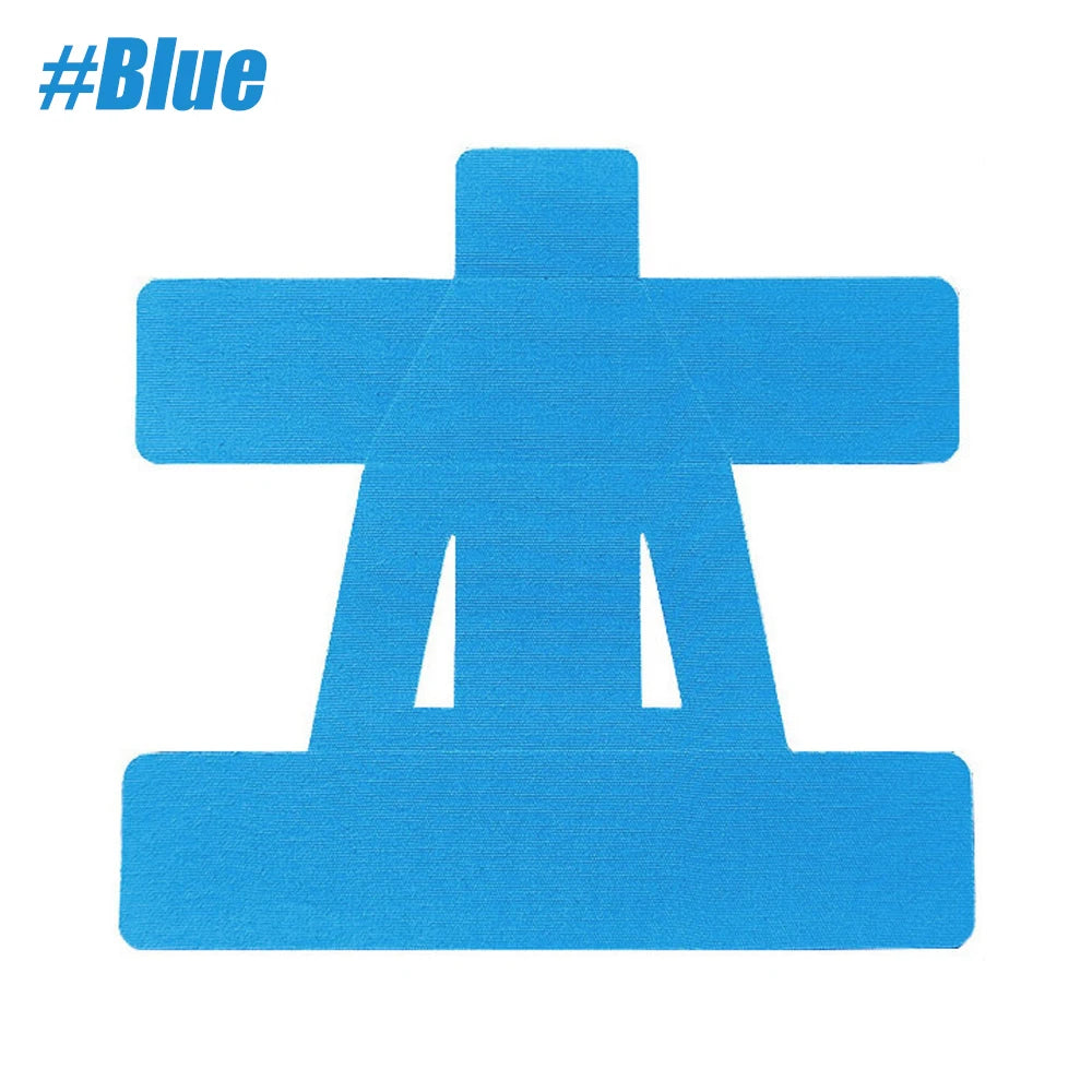 Blue pre-cut shoulder patch on a white background