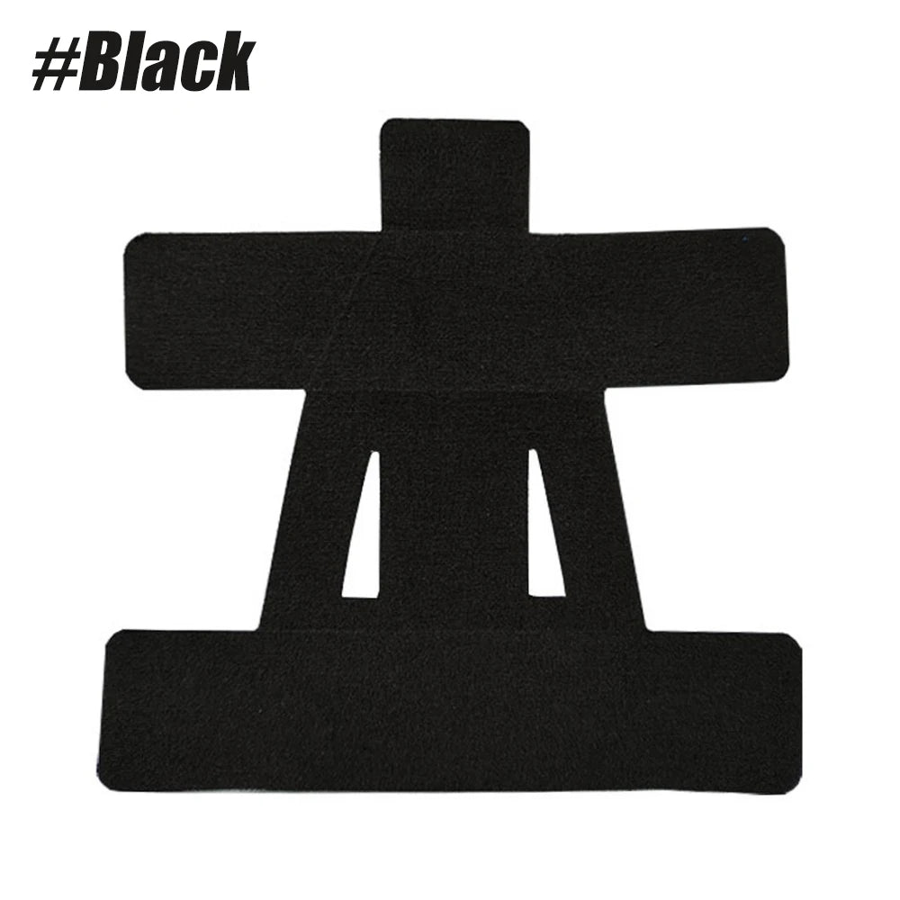 Black pre-cut shoulder patch on a white background