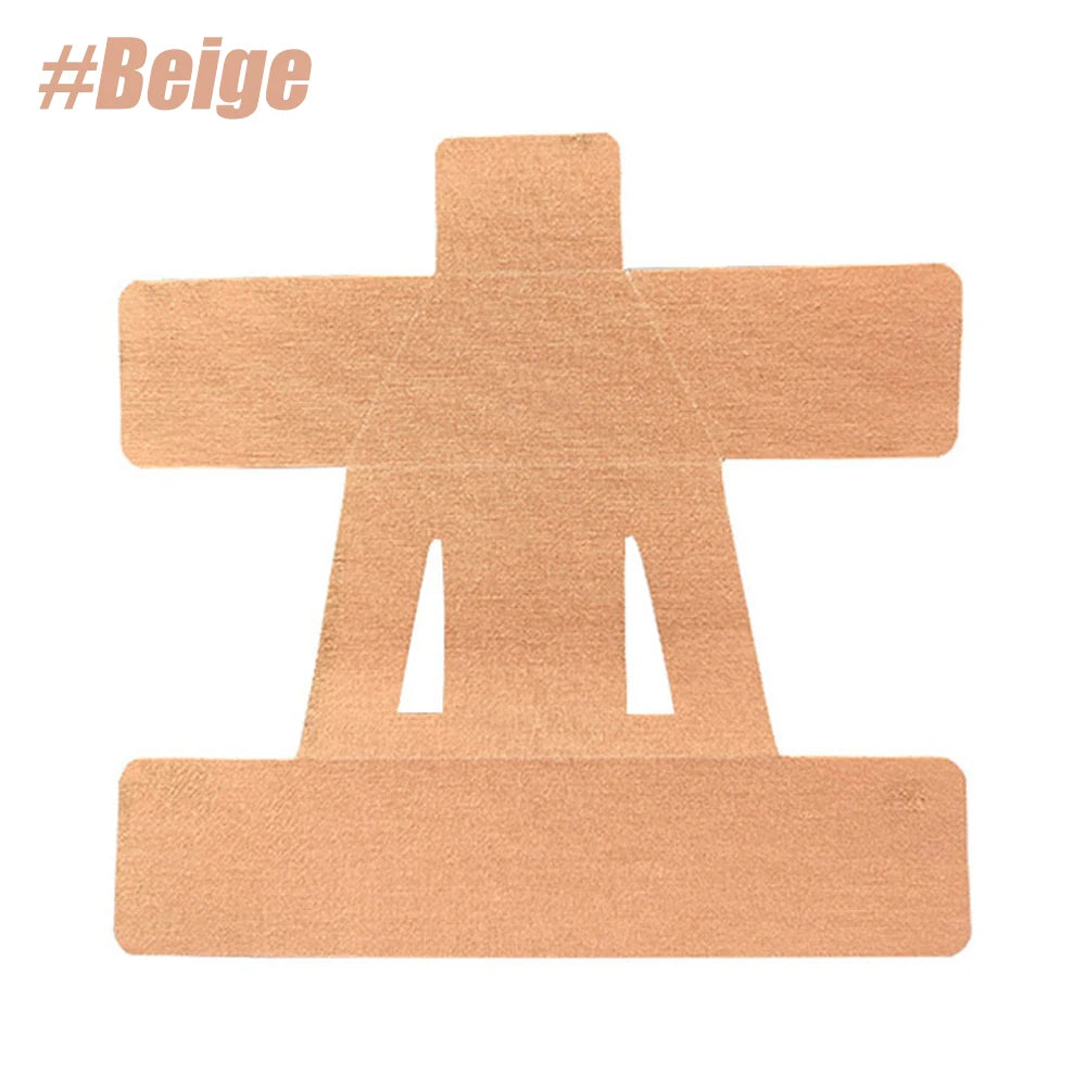 Beige pre-cut shoulder patch on a white background