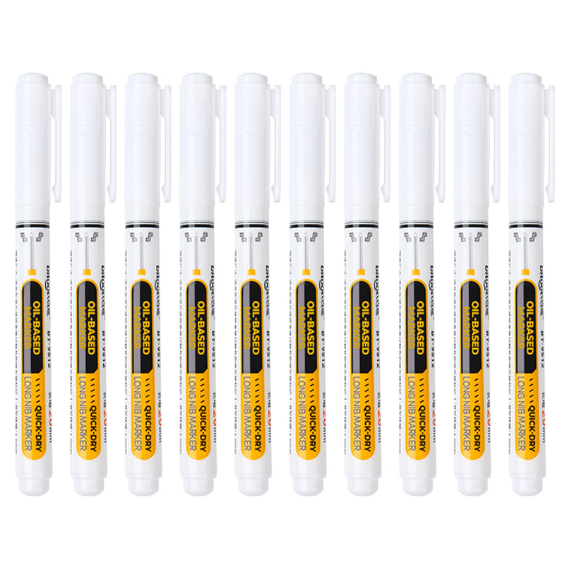 White-Ink Deep-Hole Markers — 10 Pieces